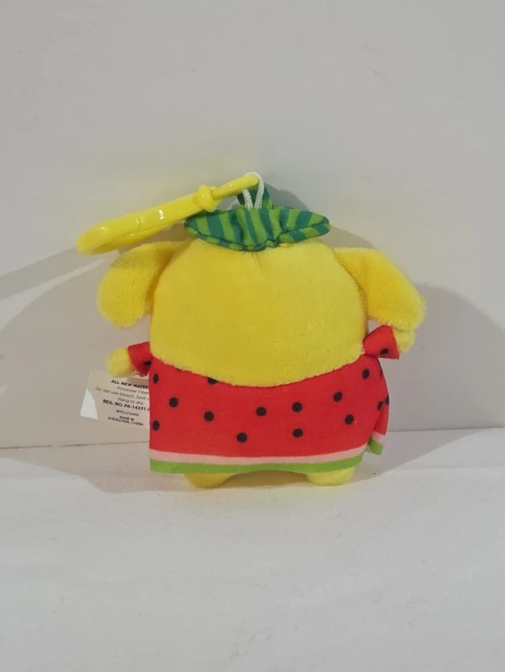 Pompompurin watermelon outfit plushie keychain